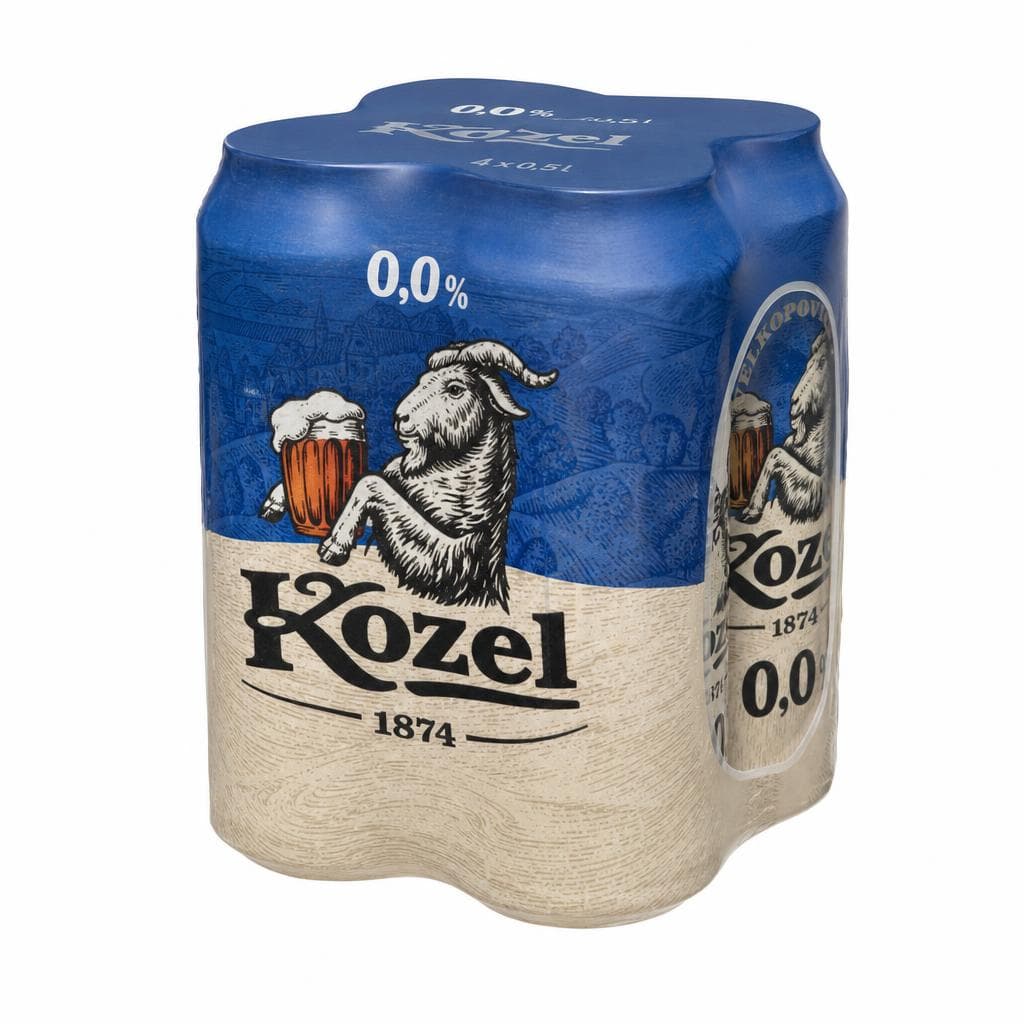 Pivo Kozel 0,0 % 4 x 0,5 l Akcija v trgovini Tuš