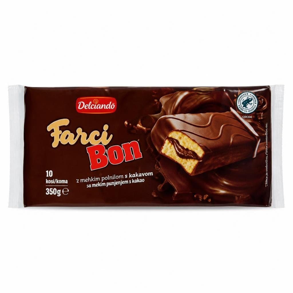 Delciando rezine Farci Bon s temno čokolado 350 g Akcija v trgovini Eurospin