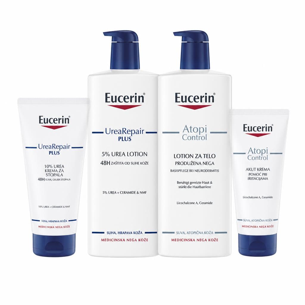 Dermatološki izdelki linij Atopicontrol in Urearepair Eucerin Akcija v trgovini E.Leclerc