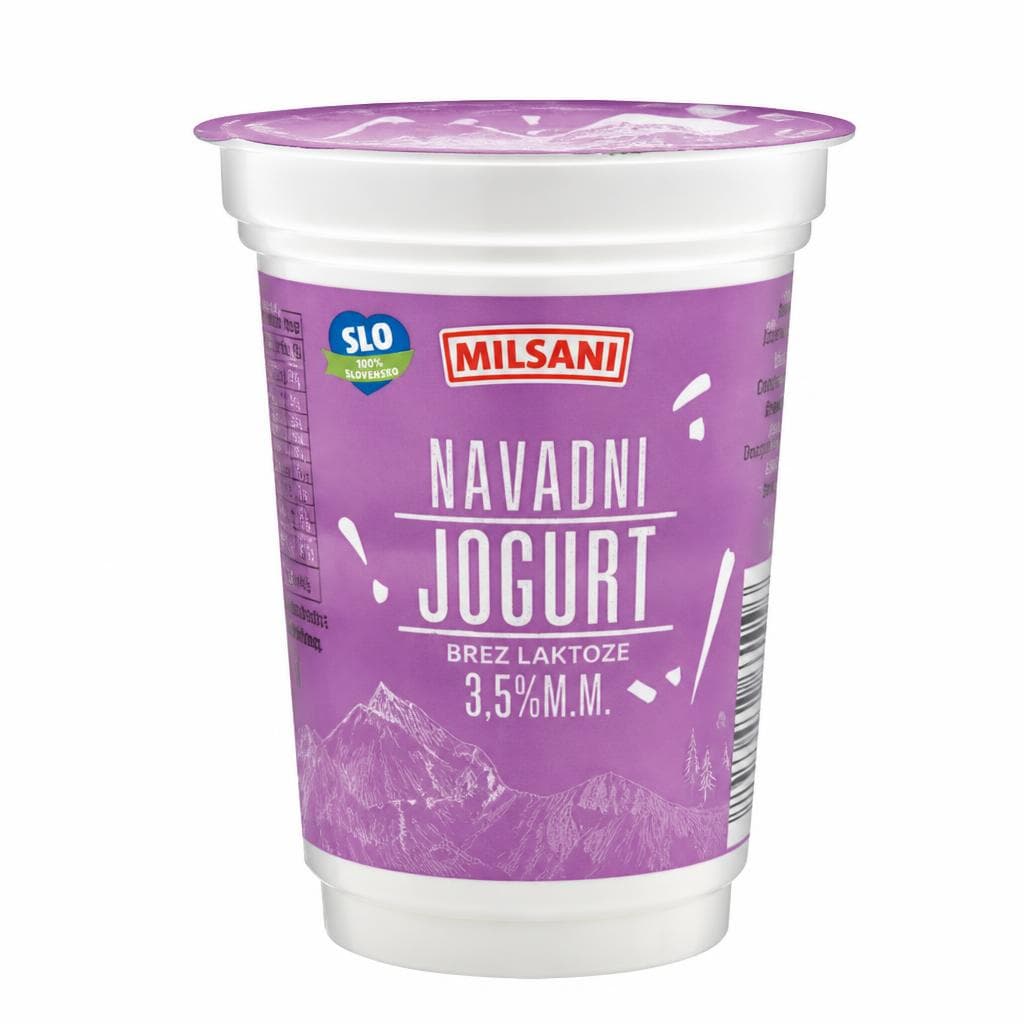 Milsani navadni jogurt brez laktoze 400 g Akcija v trgovini Hofer