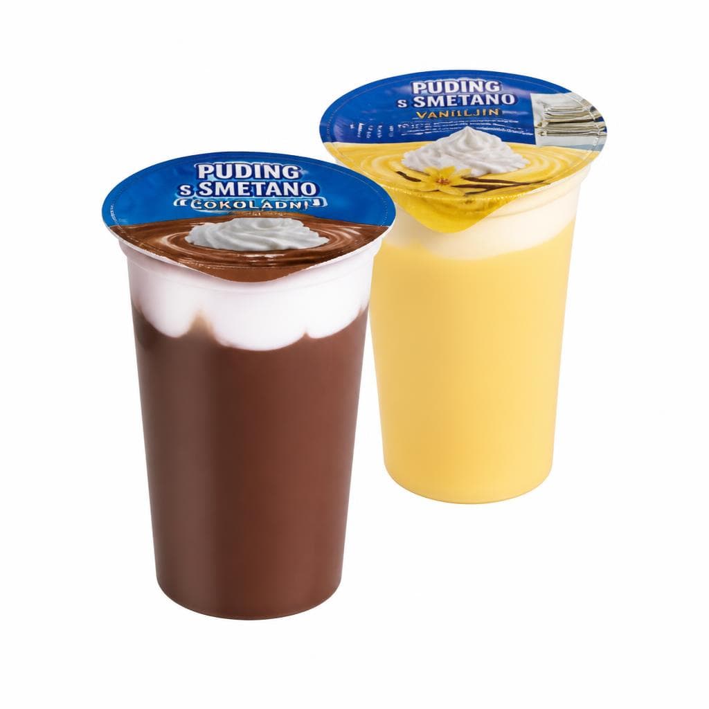 Vaniljin/čokoladni puding s smetano 200 g Akcija v trgovini Eurospin