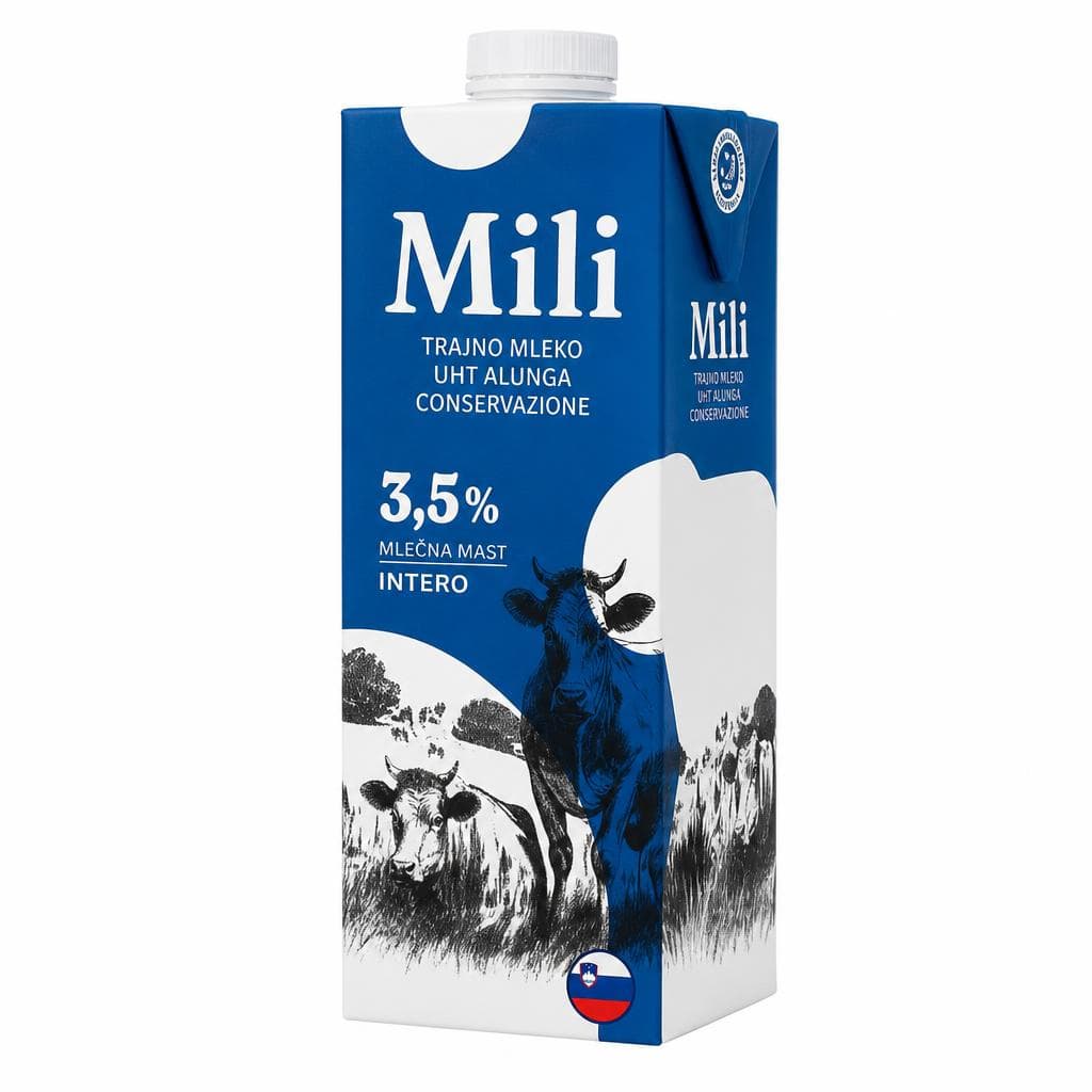 Mili slovensko mleko s 3,5% M.M. Akcija v trgovini Eurospin