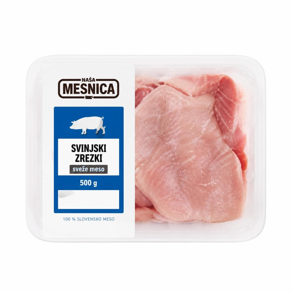 Naša mesnica sveži svinjski zrezki 500 g Akcija v trgovini Lidl