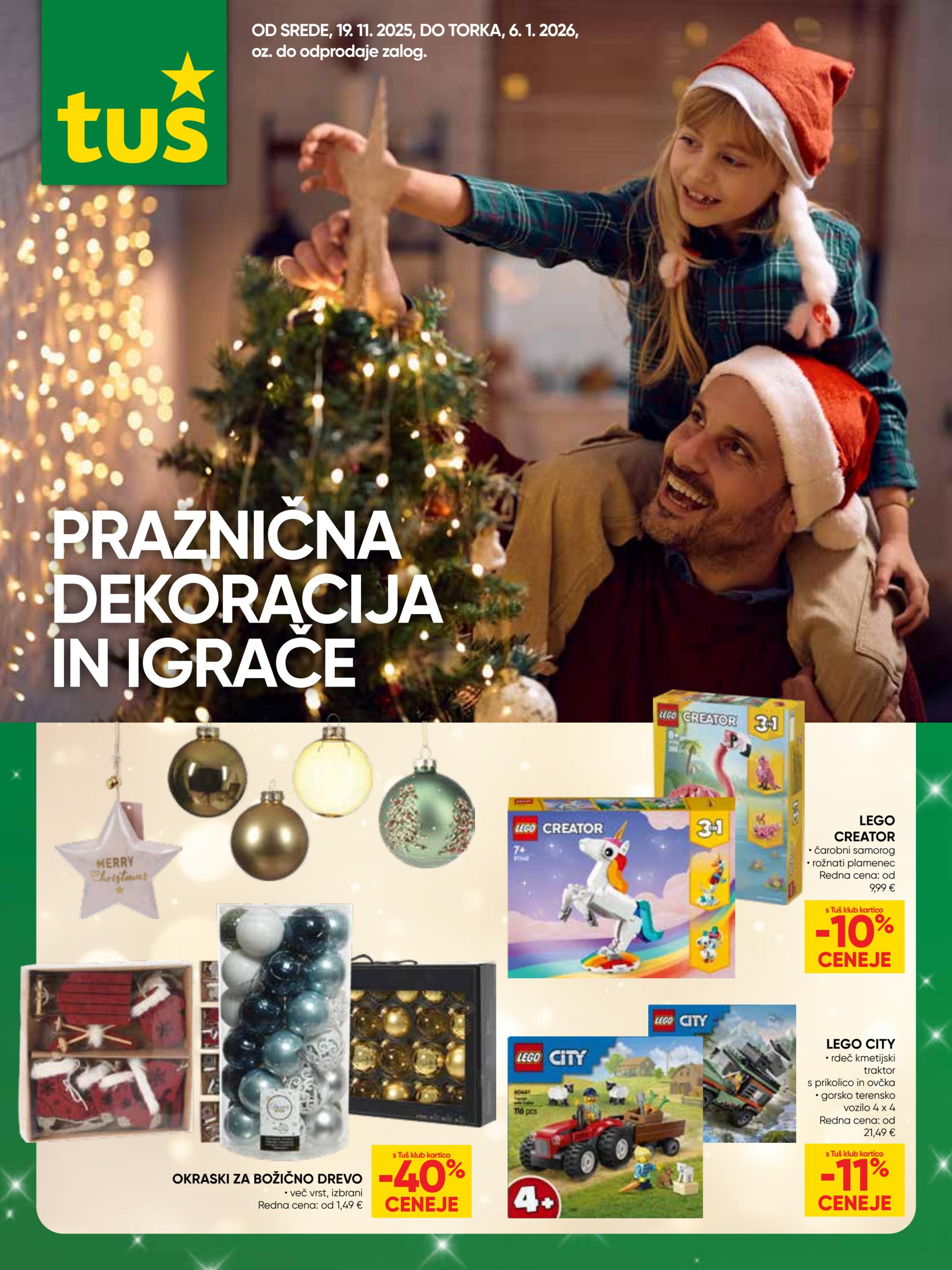 Praznična dekoracija in igrače