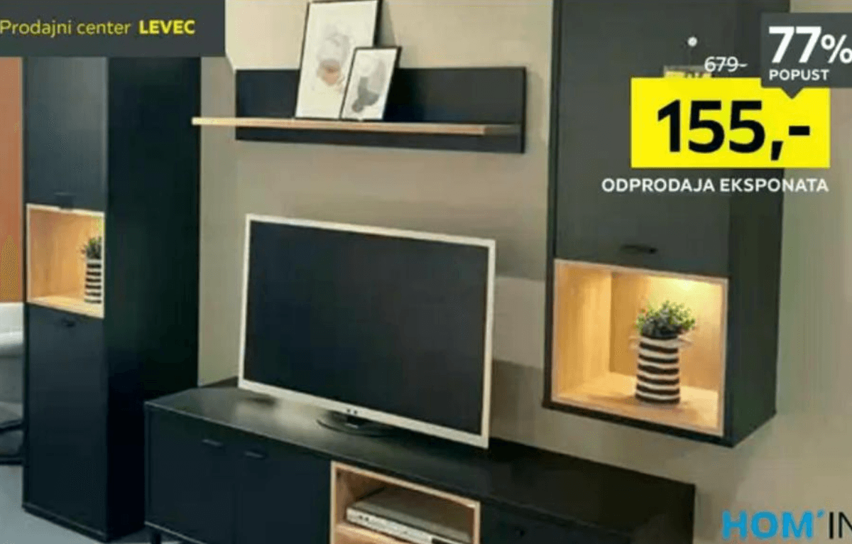 Dnevni regal HOM'IN - Akcija v trgovini Lesnina