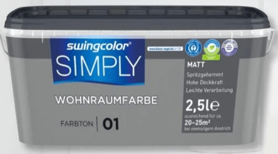 Notranja disperzijska barva 'Simply' 1 l swingcolor - Akcija v trgovini Bauhaus