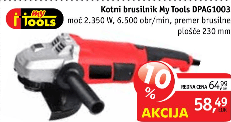 Kotni brusilnik My Tools DPAG1003 - Akcija v trgovini Jager