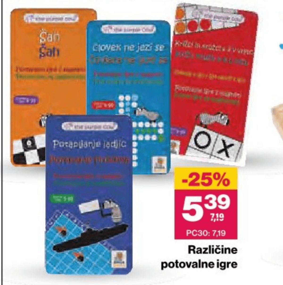 Različne potovalne igre - Akcija v trgovini Mercator