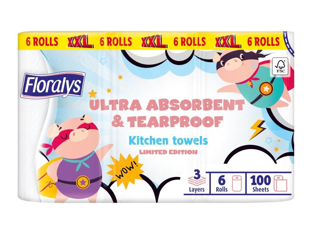 Floralys Kuhinjske brisače XXL 6 x 100 listov - Akcija v trgovini Lidl