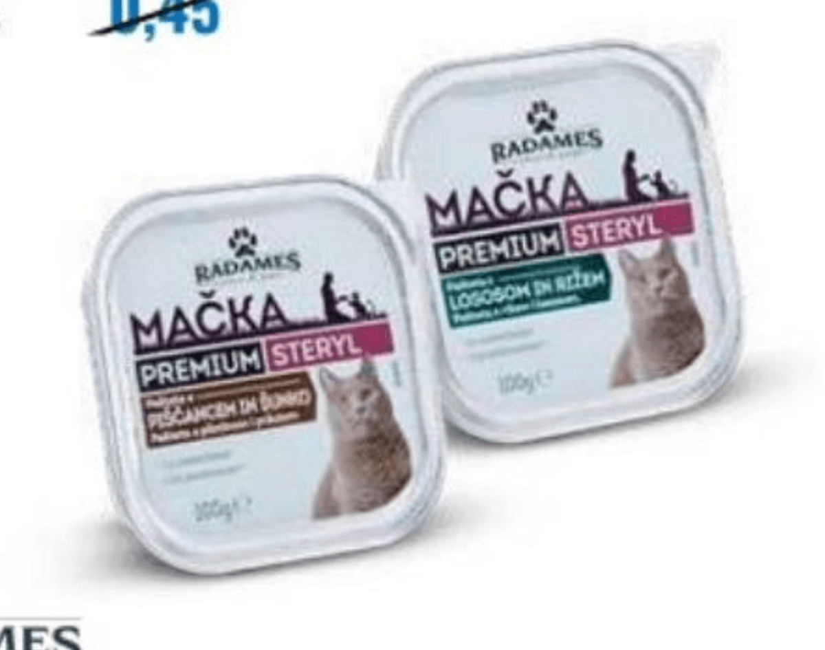 PAŠTETA PREMIUM ZA STERILIZIRANE MAČKE 100 g Radames - Akcija v trgovini Eurospin
