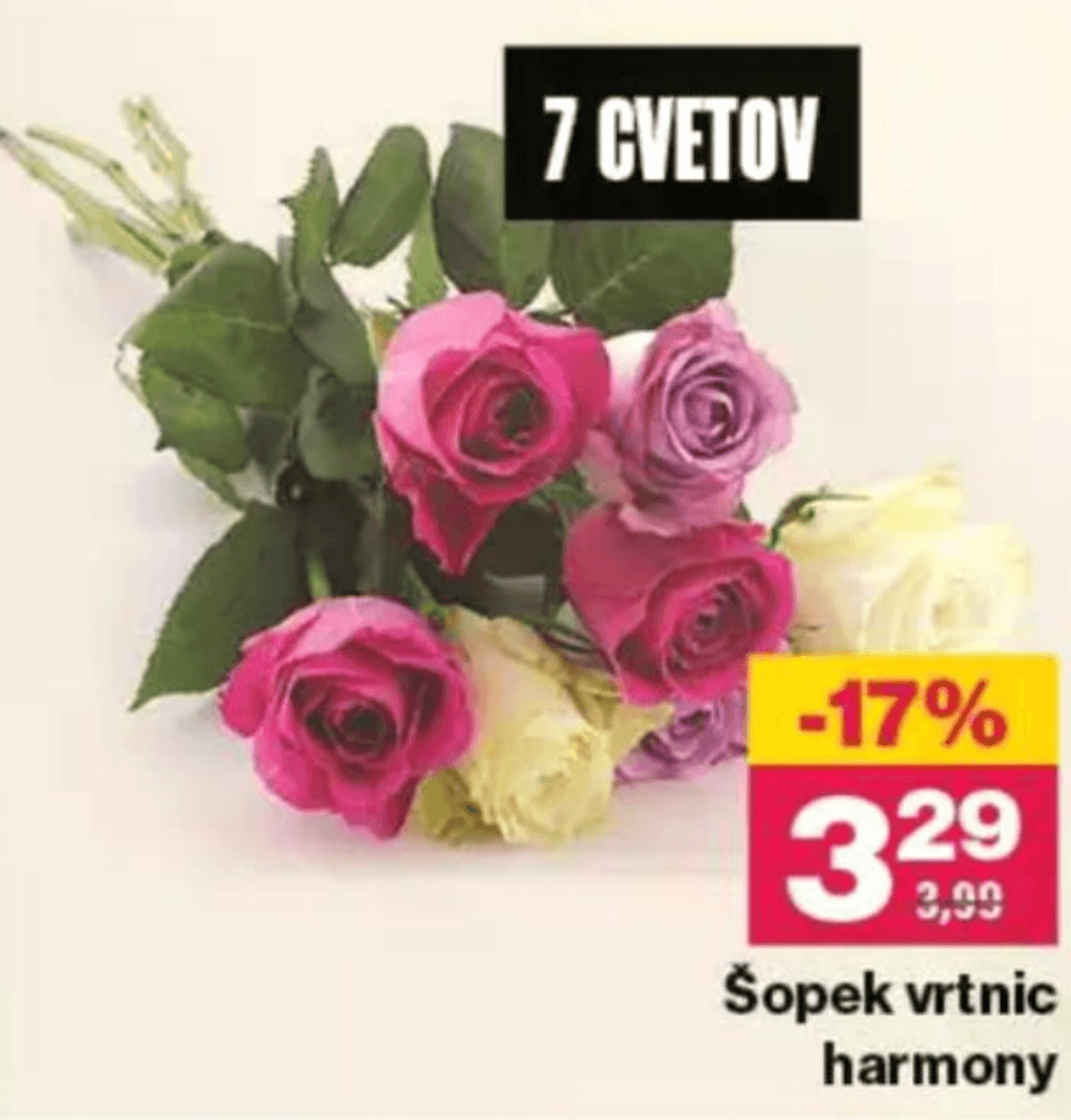 Šopek vrtnic harmony 7 CVETOV - Akcija v trgovini Mercator