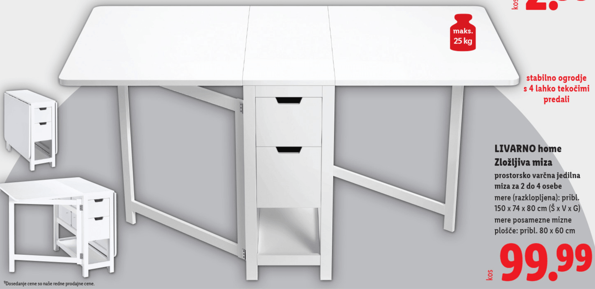 LIVARNO home Zložljiva miza - Akcija v trgovini Lidl