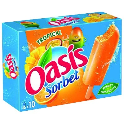 Sorbet na palčki Oasis 10/1, 400 g - Akcija v trgovini E.Leclerc