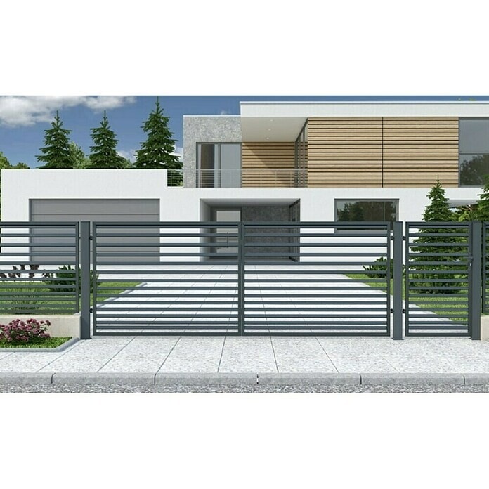 Vrtna ograja in vrata 'Selena' - Dvokrilna ograjna vrata š 400 x v 150 cm Akcija v trgovini Bauhaus