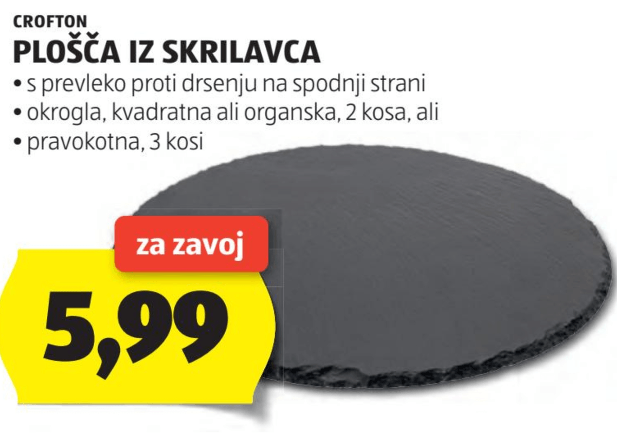 Crofton Plošča iz skrilavca za zavoj - Akcija v trgovini Hofer