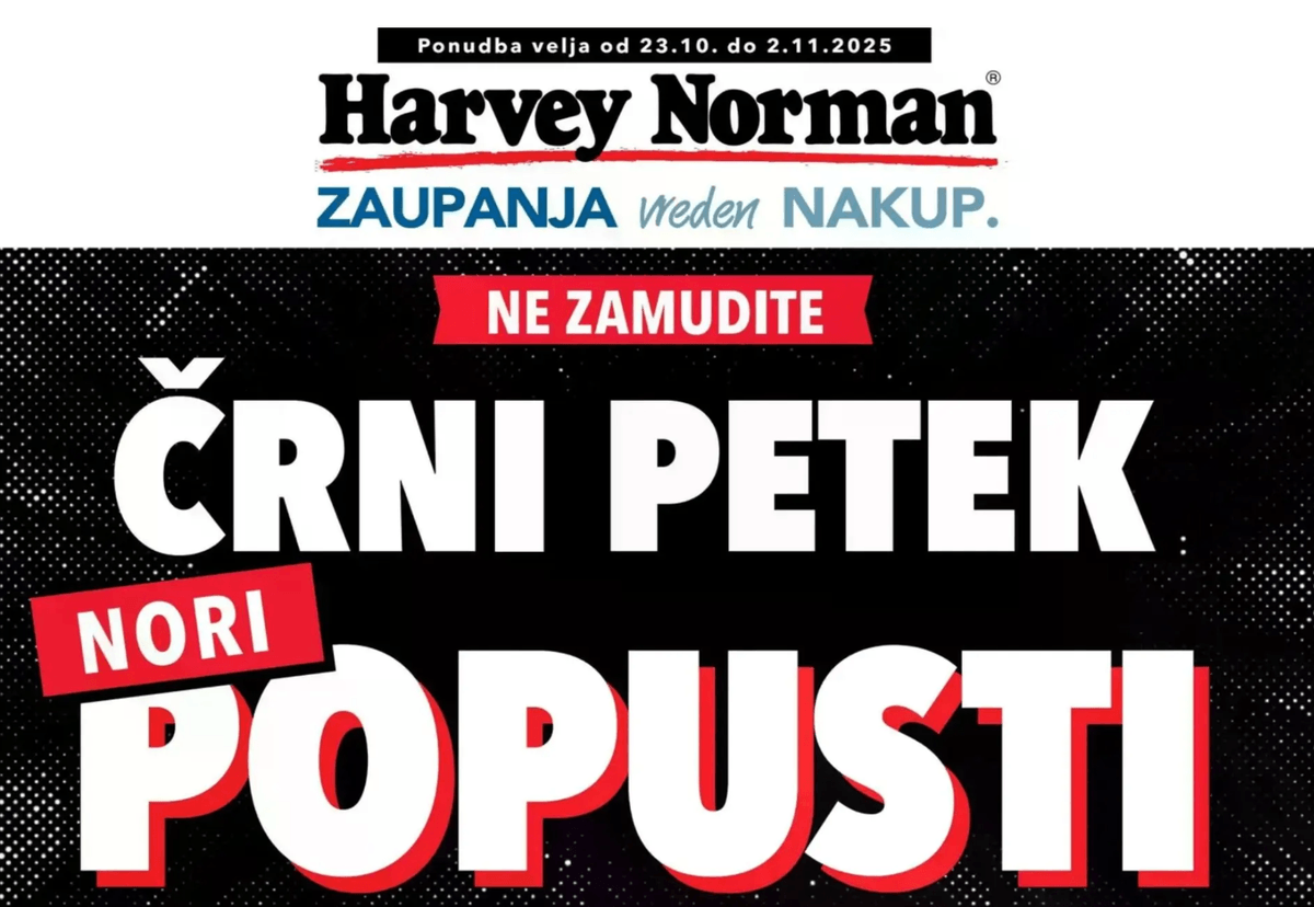 Harvey Norman katalog Črni petek od 23.10. do 02.11.2025