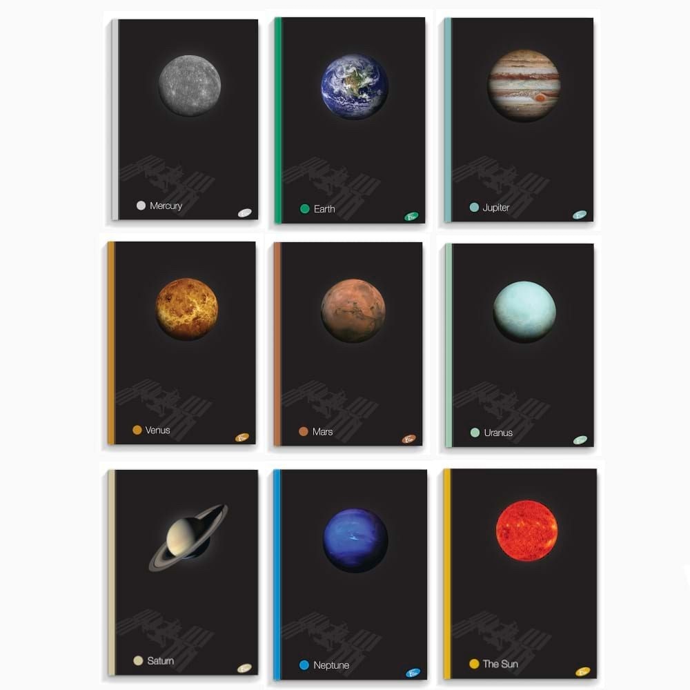 Zvezek Planeti s trdimi platnicami A4, 96-listni Eliya Akcija v trgovini E.Leclerc