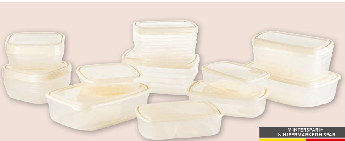 25-delni set posod za shranjevanje - Akcija v trgovini Spar