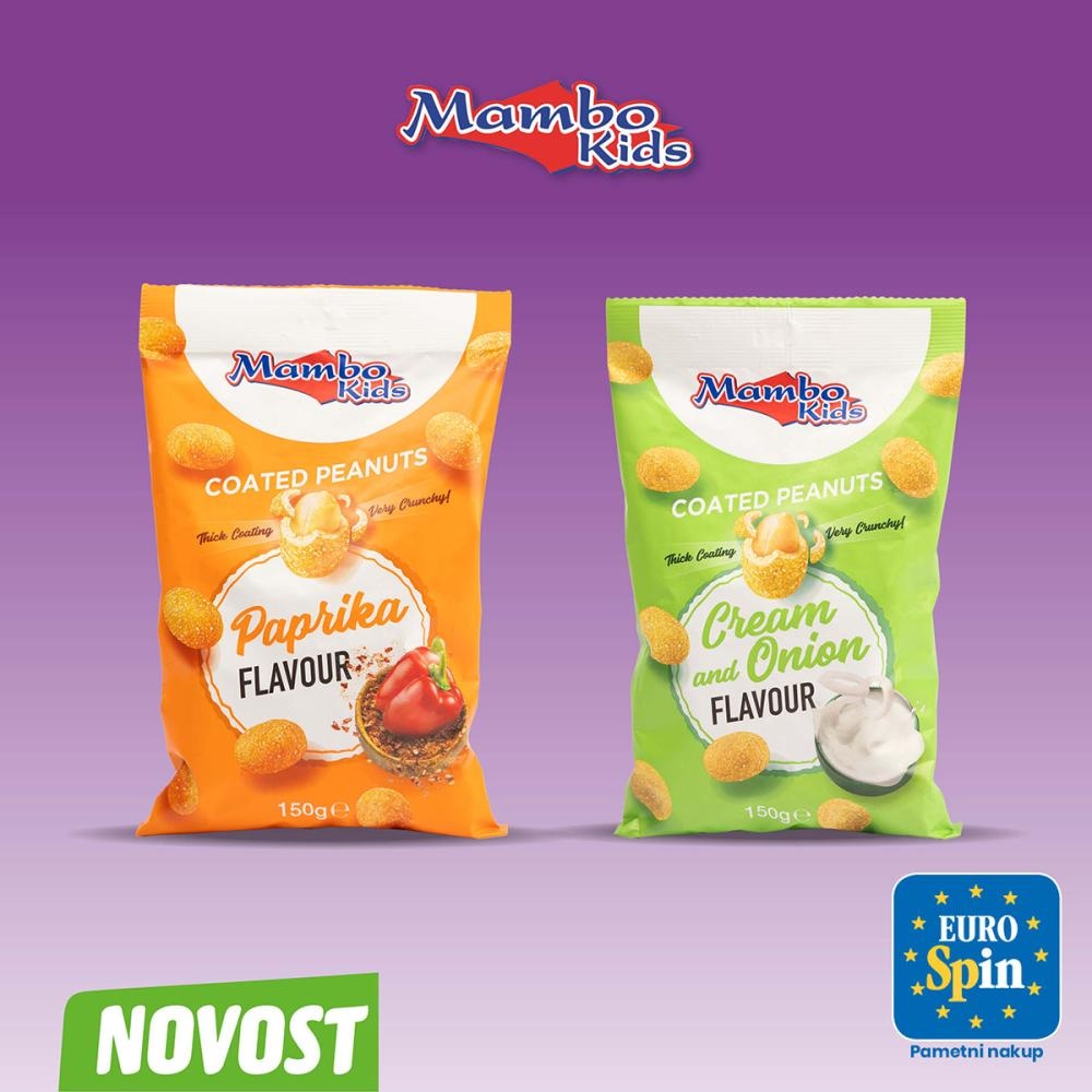 Mambo Kids Hrustljavi obliti arašidi 150 g - Akcija u trgovini Eurospin