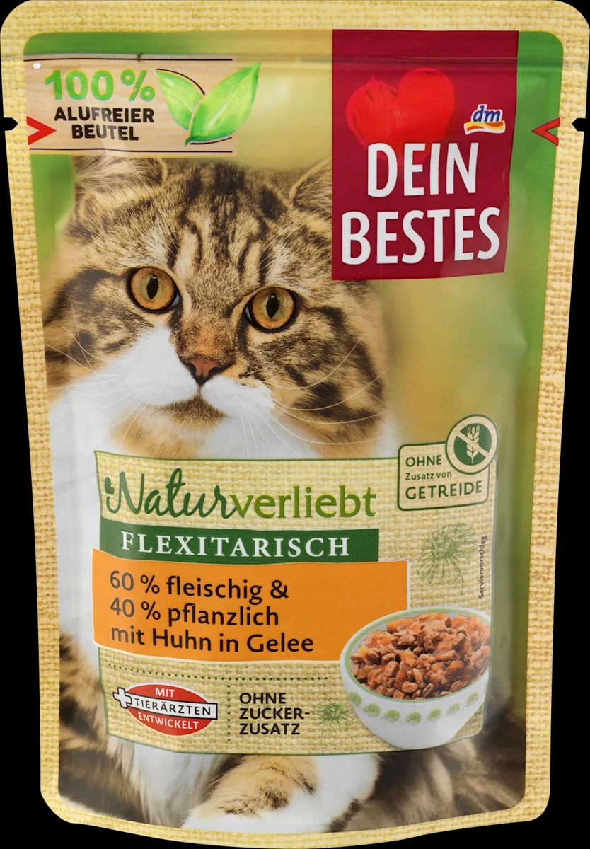 DEIN BESTES Naturverliebt popolna hrana za odrasle mačke 100 g - Akcija v trgovini Dm