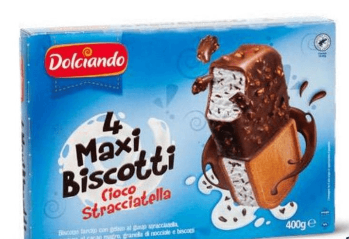 Sladoledni keksi s koščki čokolade 4 kosi, 400 g Dolciando - Akcija v trgovini Eurospin