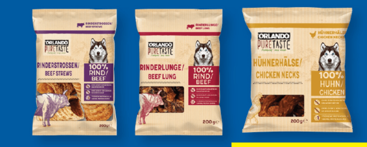 Orlando Pure Taste Žvečljivi prigrizek iz enega proteinskega vira 200 g - Akcija v trgovini Lidl