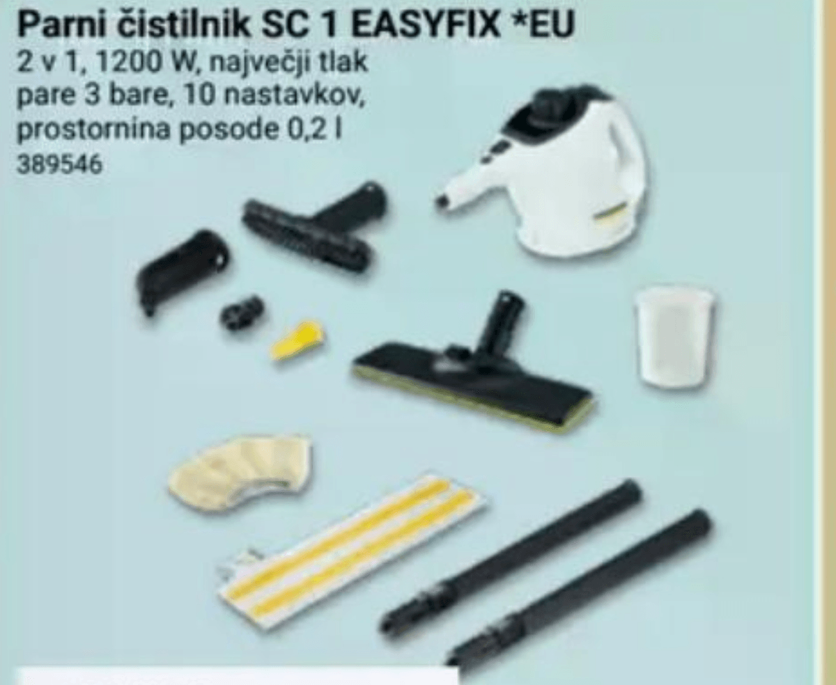 Parni čistilnik SC 1 EASYFIX EU - Akcija v trgovini Pevex
