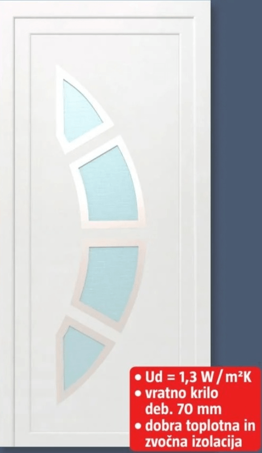 PVC vhodna vrata 'Sofija KF34' š 100 x v 210 cm - Akcija v trgovini Bauhaus