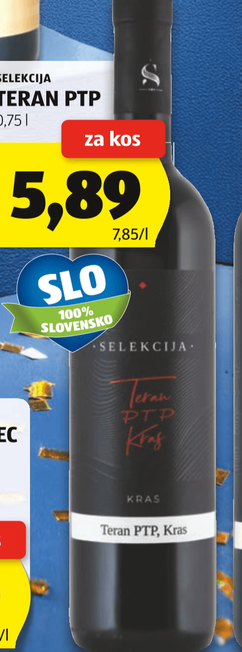 Selekcija Teran PTP 0,75 l - Akcija v trgovini Hofer