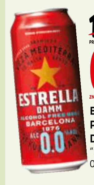 Brezalkoholno pivo Estrella Damm 0,5 l - Akcija v trgovini E.Leclerc