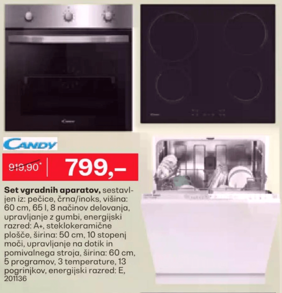 Set vgradnih aparatov Candy - Akcija v trgovini Rutar