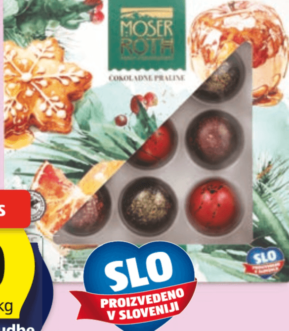 Moser Roth polnjeni pralineji 105 g Akcija v trgovini Hofer