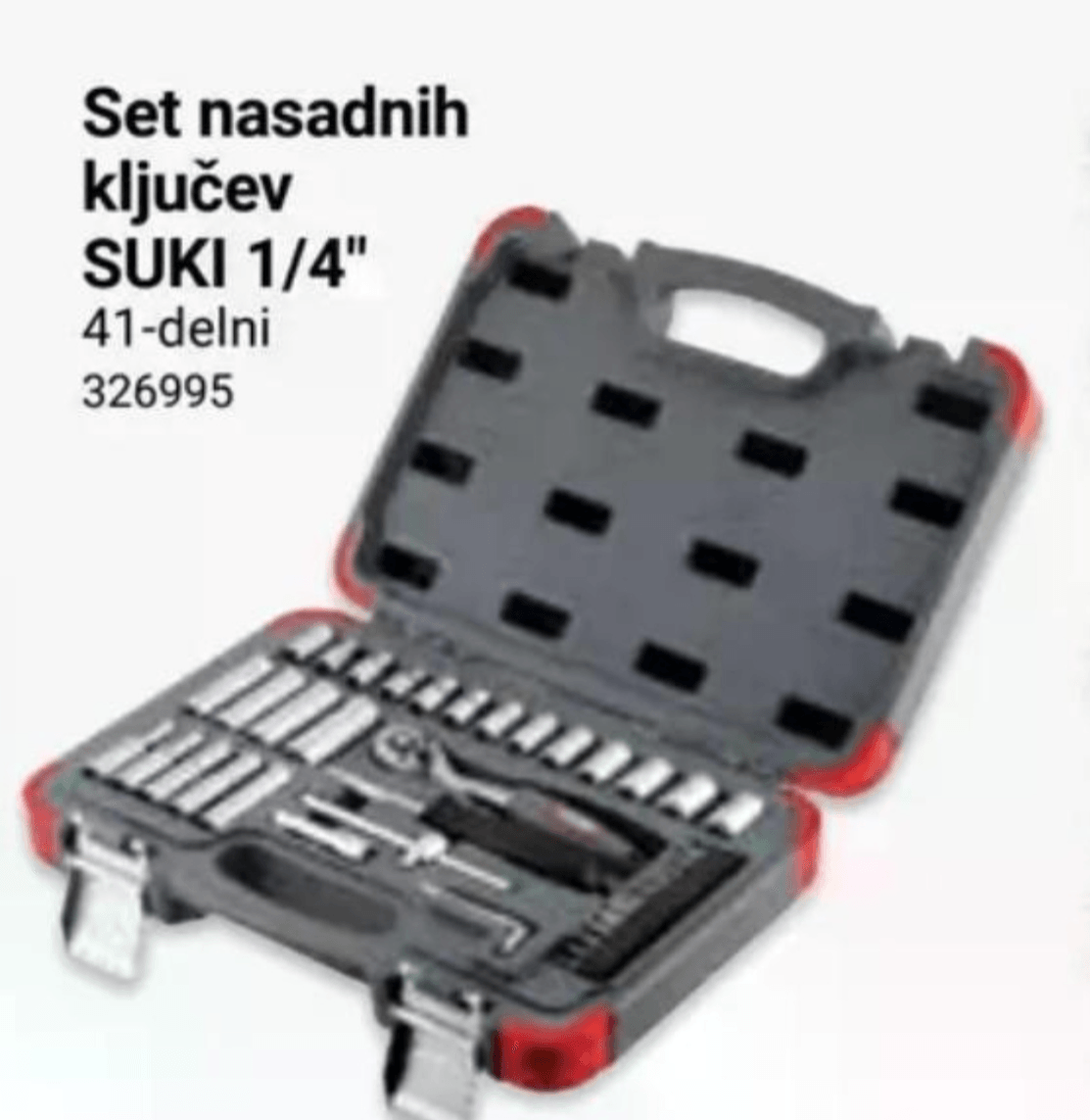 Set nasadnih ključev SUKI 1/4" 41-delni - Akcija v trgovini Pevex