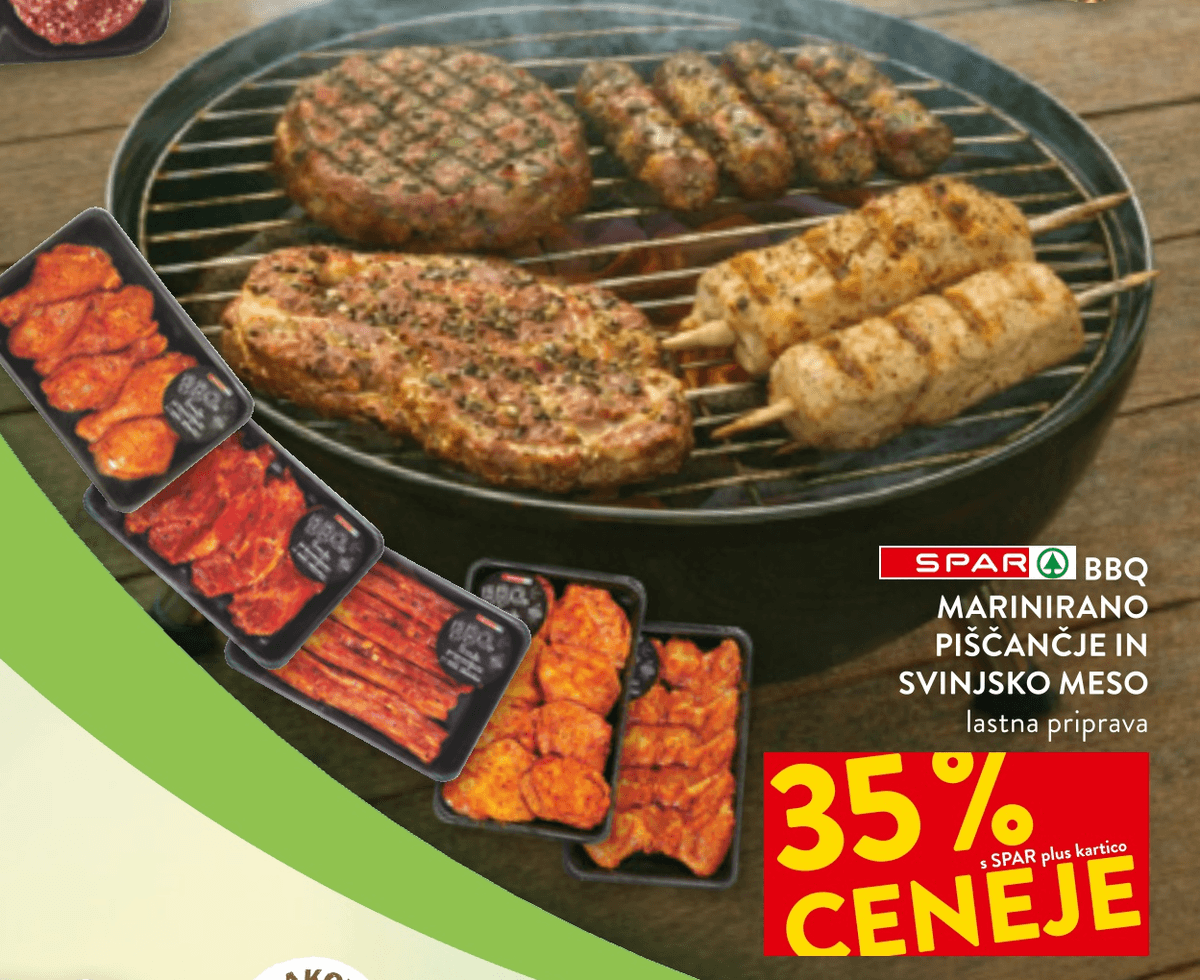 SPAR BBQ Marinirano piščančje in svinjsko meso - Akcija v trgovini Spar