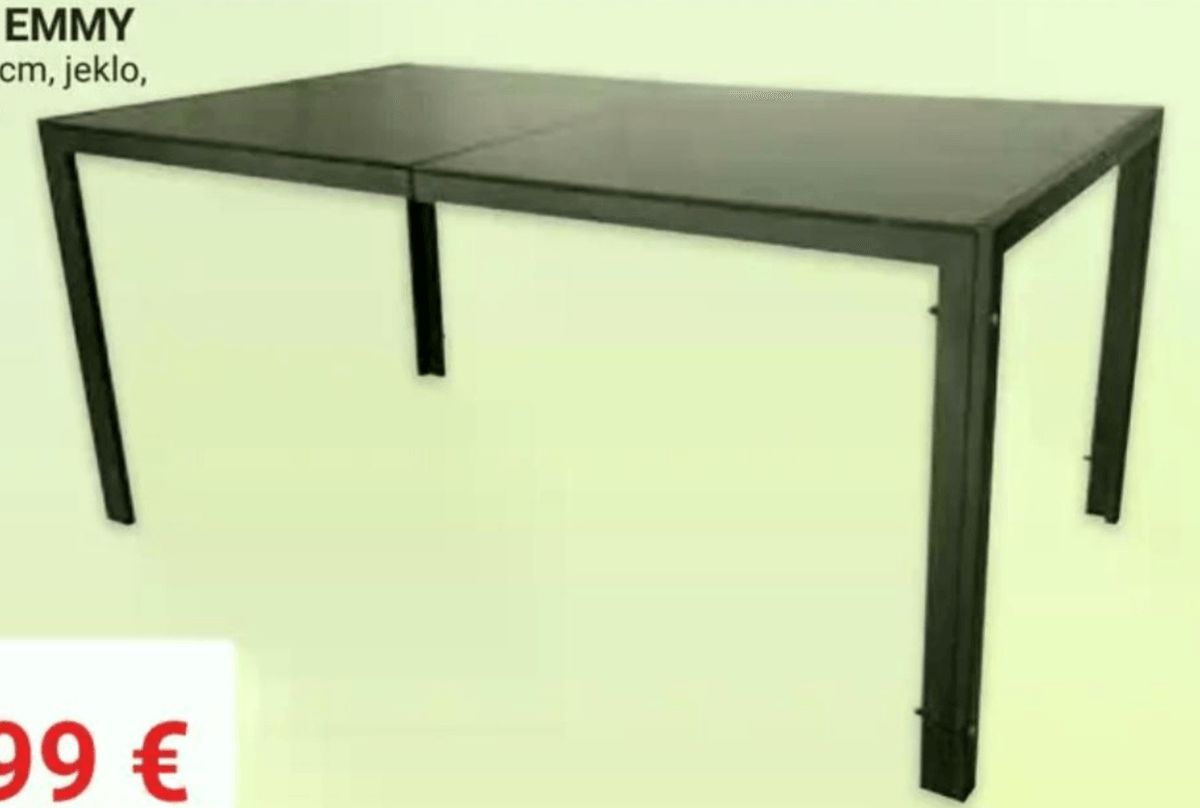 Vrtna miza EMMY - Akcija v trgovini Pevex