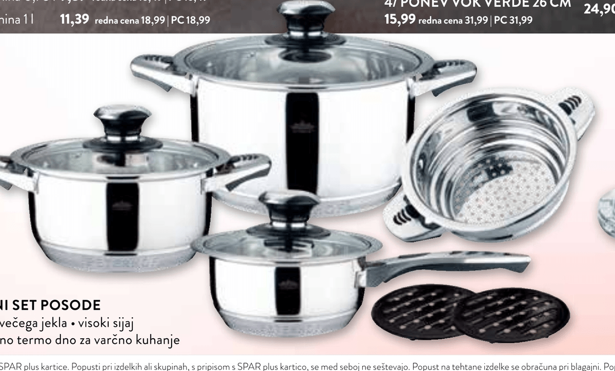 9-delni set posode 9-delni - Akcija u trgovini Spar
