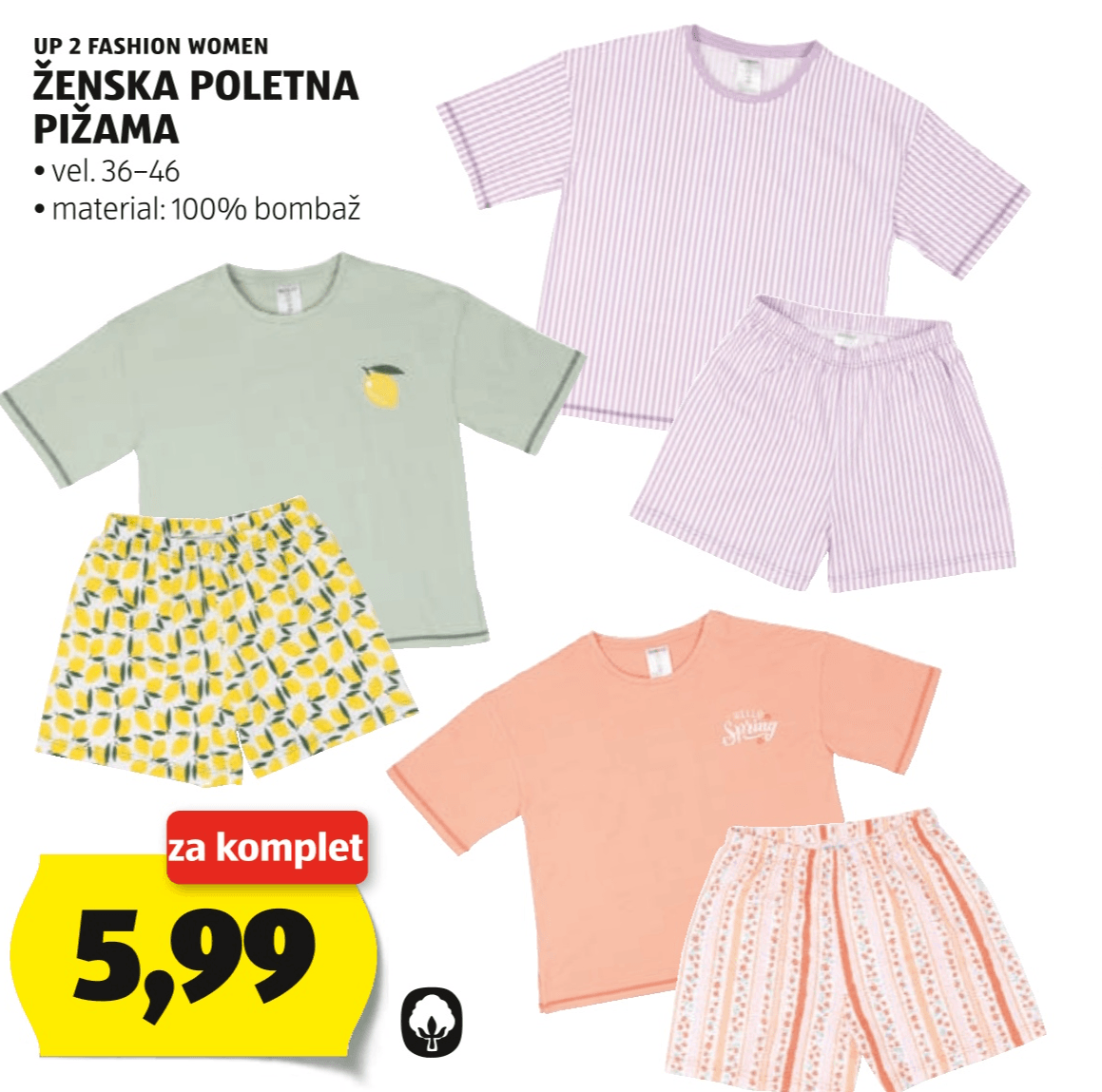 UP 2 FASHION WOMEN Ženska poletna pižama - Akcija v trgovini Hofer