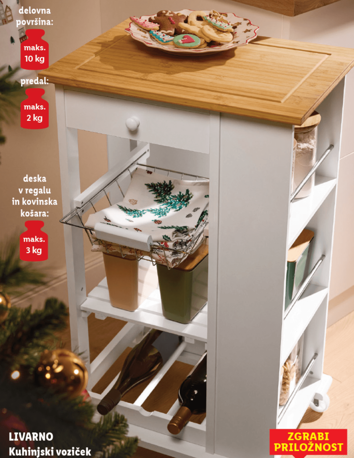 LIVARNO Kuhinjski voziček - Akcija v trgovini Lidl