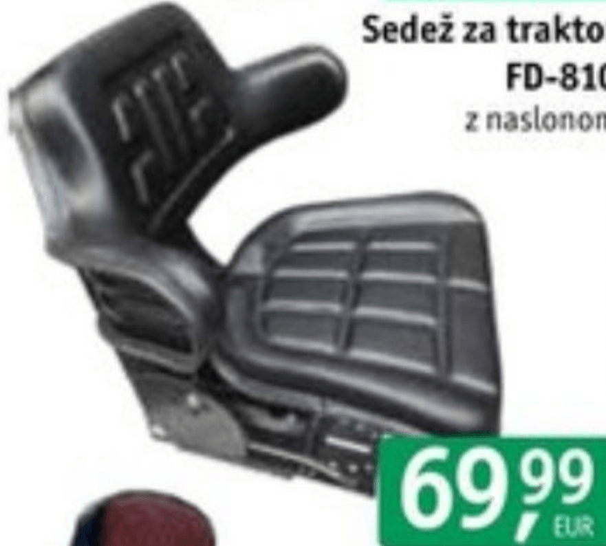 Sedež za traktor FD-810 - Akcija v trgovini Jager
