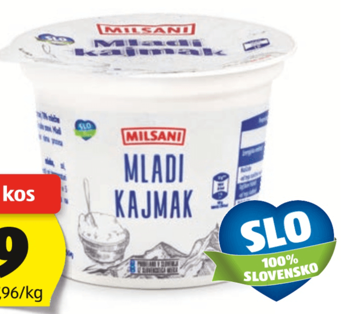 Milsani Mladi Kajmak 250 g - Akcija v trgovini Hofer