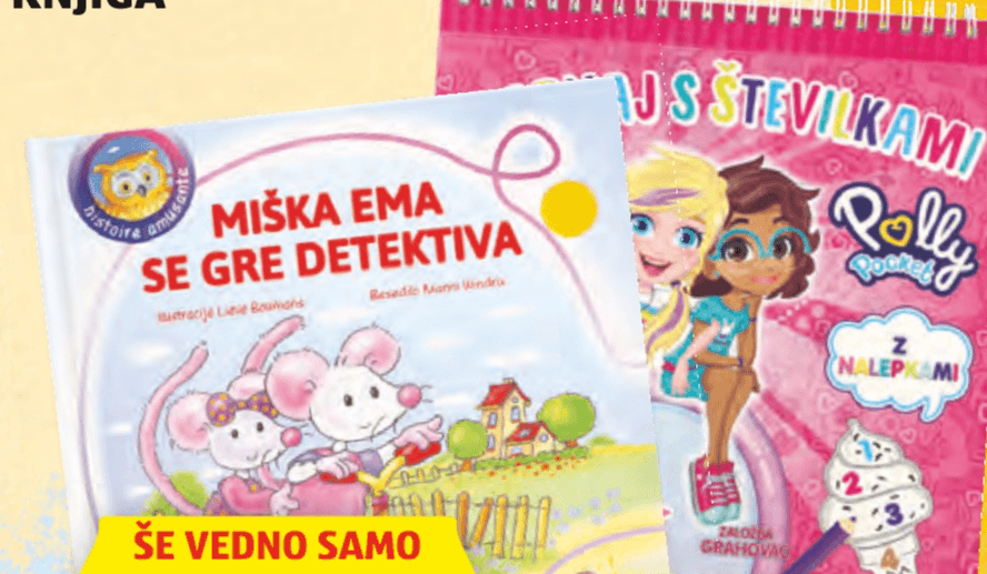 Miška Ema se gre detektiva / IJS Številkami Rolly Pocket z nalepkami Založba Grahovac - Akcija v trgovini Hofer