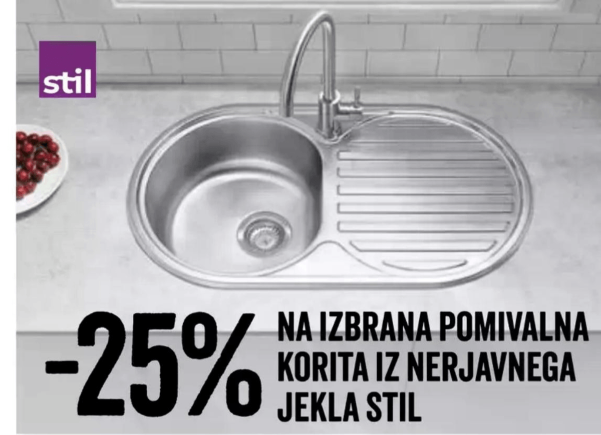 Pomivalna korita STIL - Akcija v trgovini Pevex
