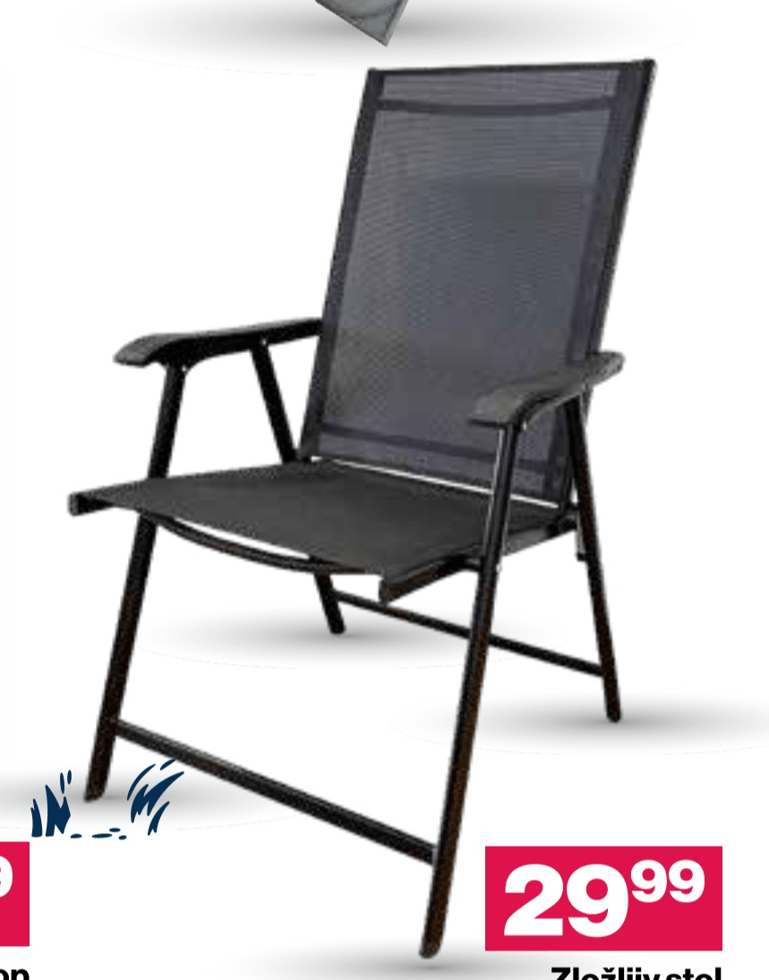 Zložljiv stol vel.: 65,5 x 55,5 x 94 cm - Akcija v trgovini Mercator
