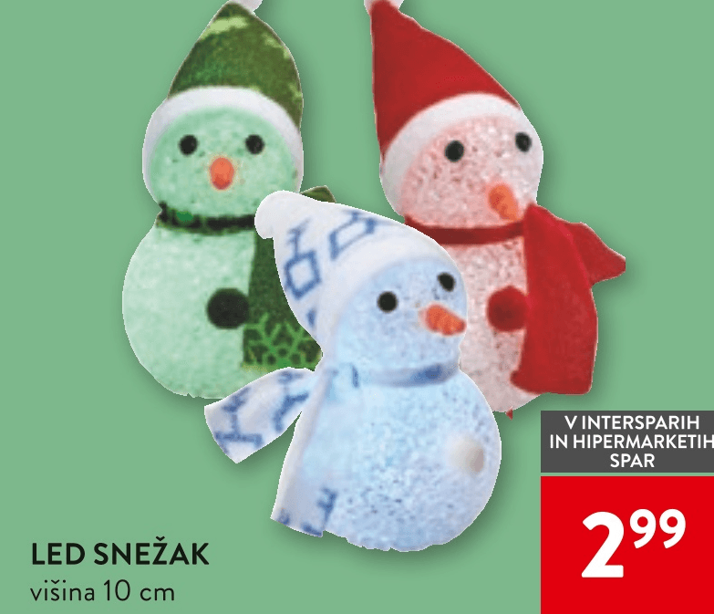 LED snežak - Akcija v trgovini Spar