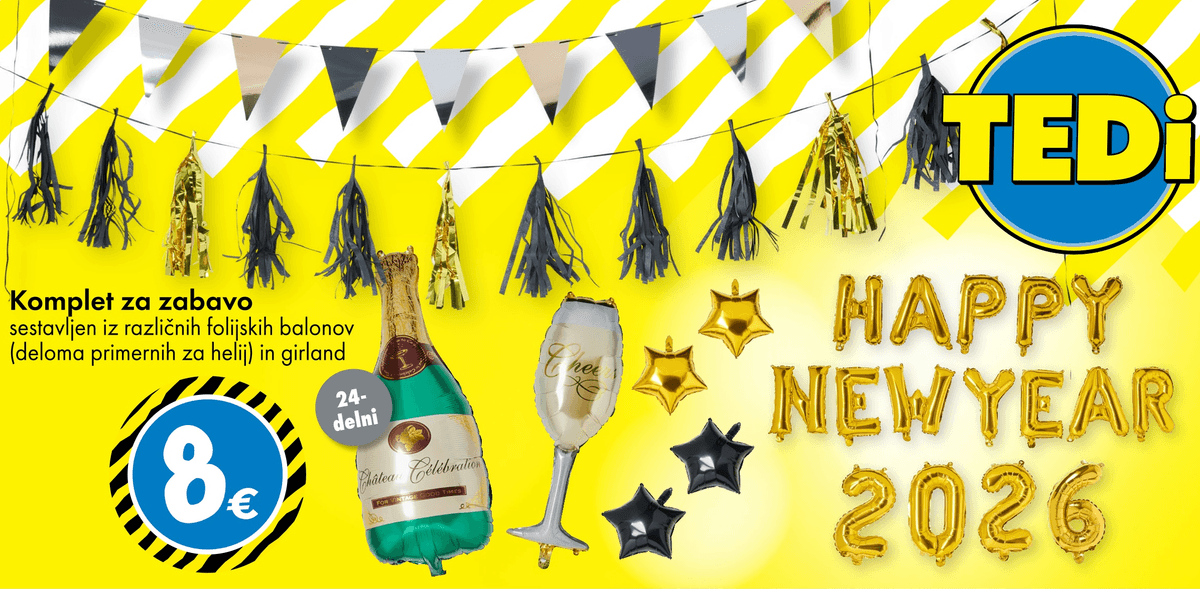 Komplet za zabavo 24-delni - Akcija v trgovini Tedi