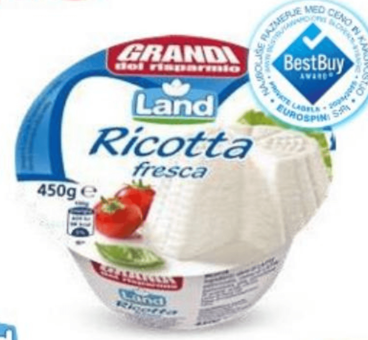 Rikota 450 g Land - Akcija v trgovini Eurospin