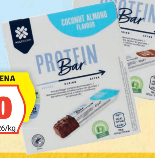 Multinorm beljakovinske ploščice 3 x 45 g Akcija v trgovini Hofer