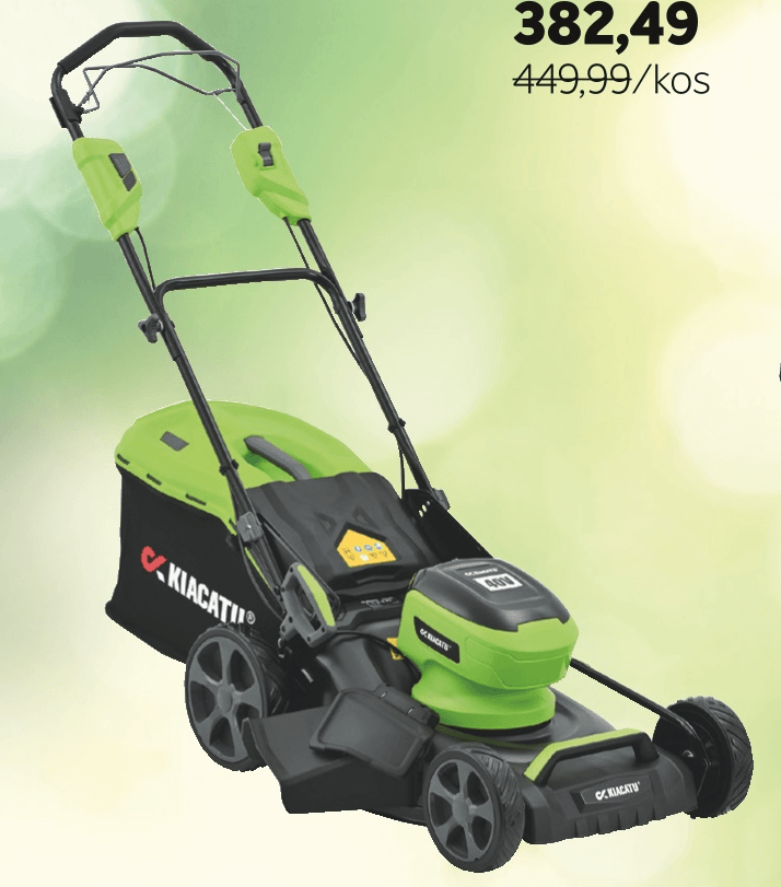 Samohodna akumulatorska kosilnica Kiakatu - Akcija v trgovini Merkur