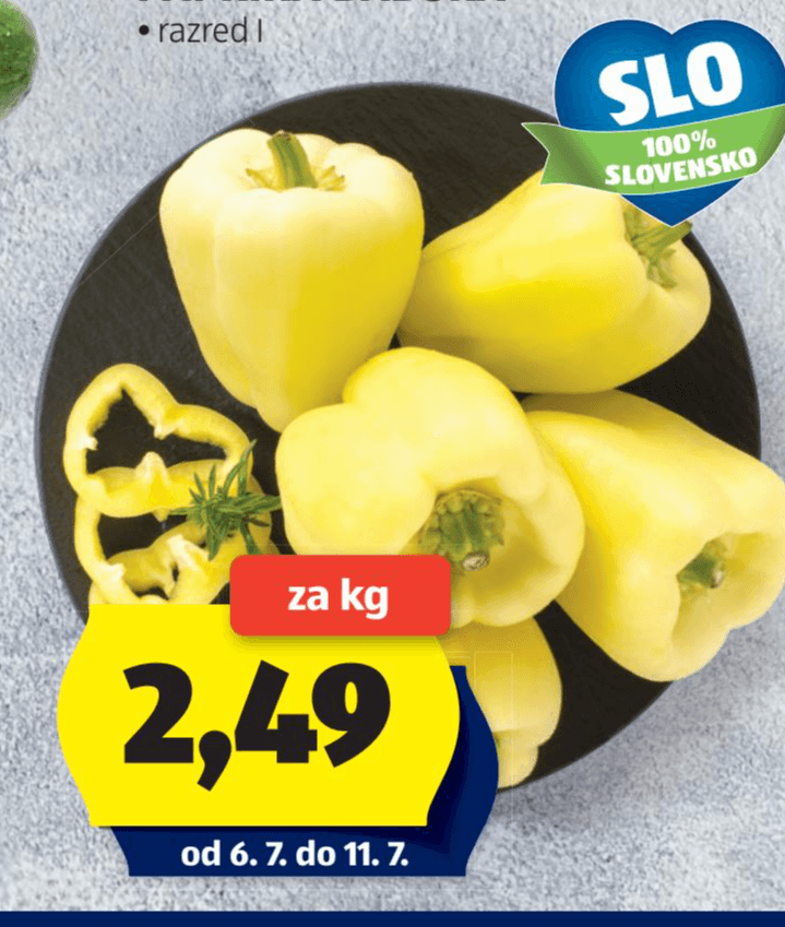 Hofer Tržnica Slovenska Paprika Babura - Akcija v trgovini Hofer