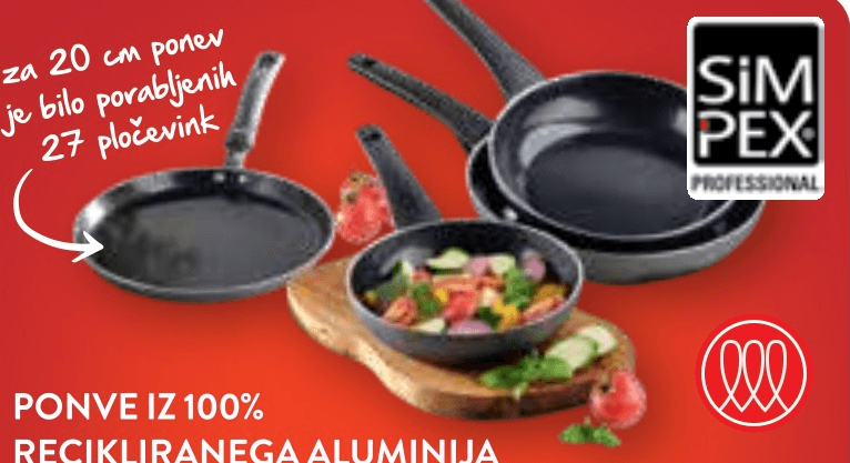 Simpex ponev iz 100% recikliranega aluminija 20 cm Akcija u trgovini Spar